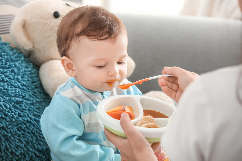 A baby eating