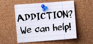 Sign saying addiction we can help